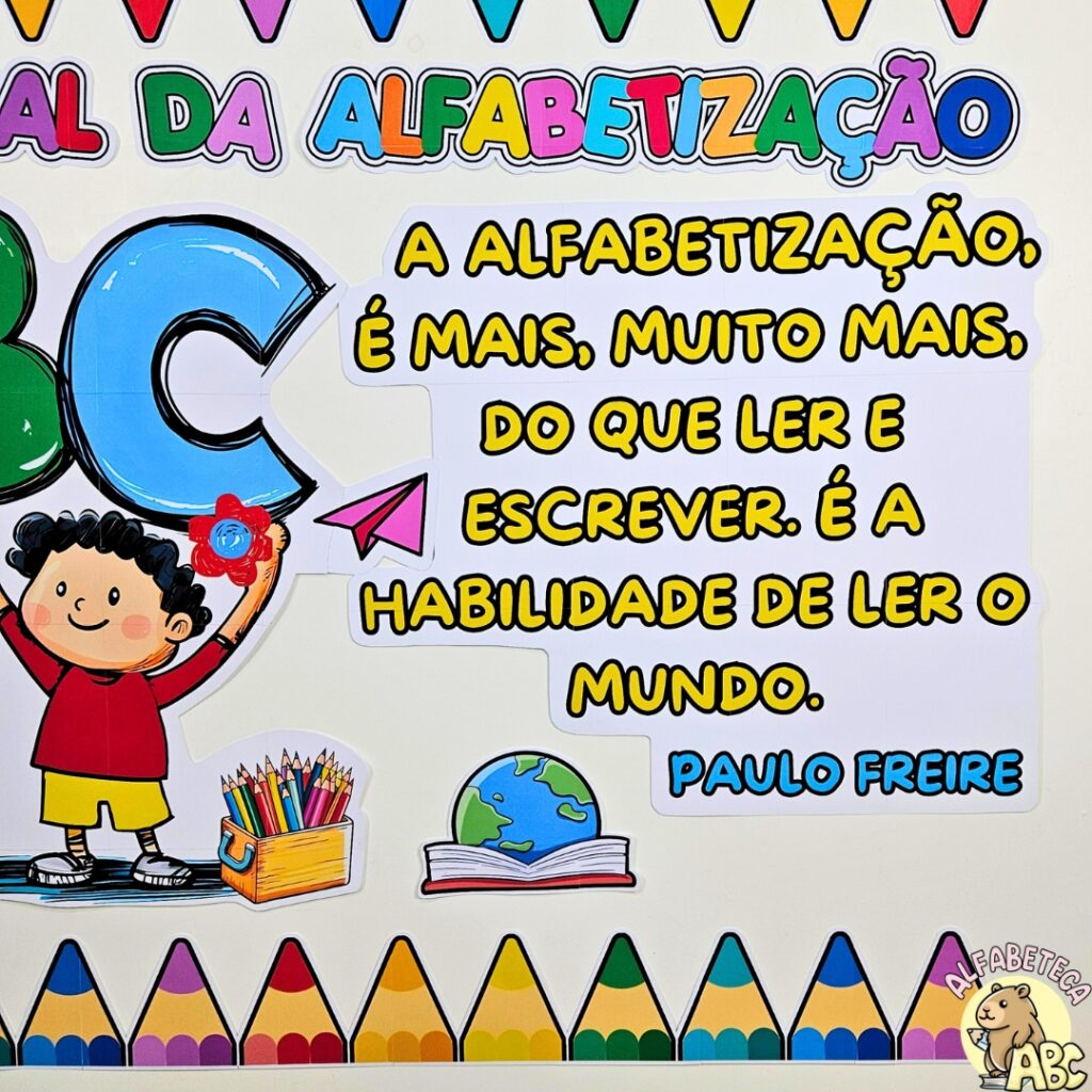 Painel - Dia Nacional da Alfabetização - Alfabeteca ABC