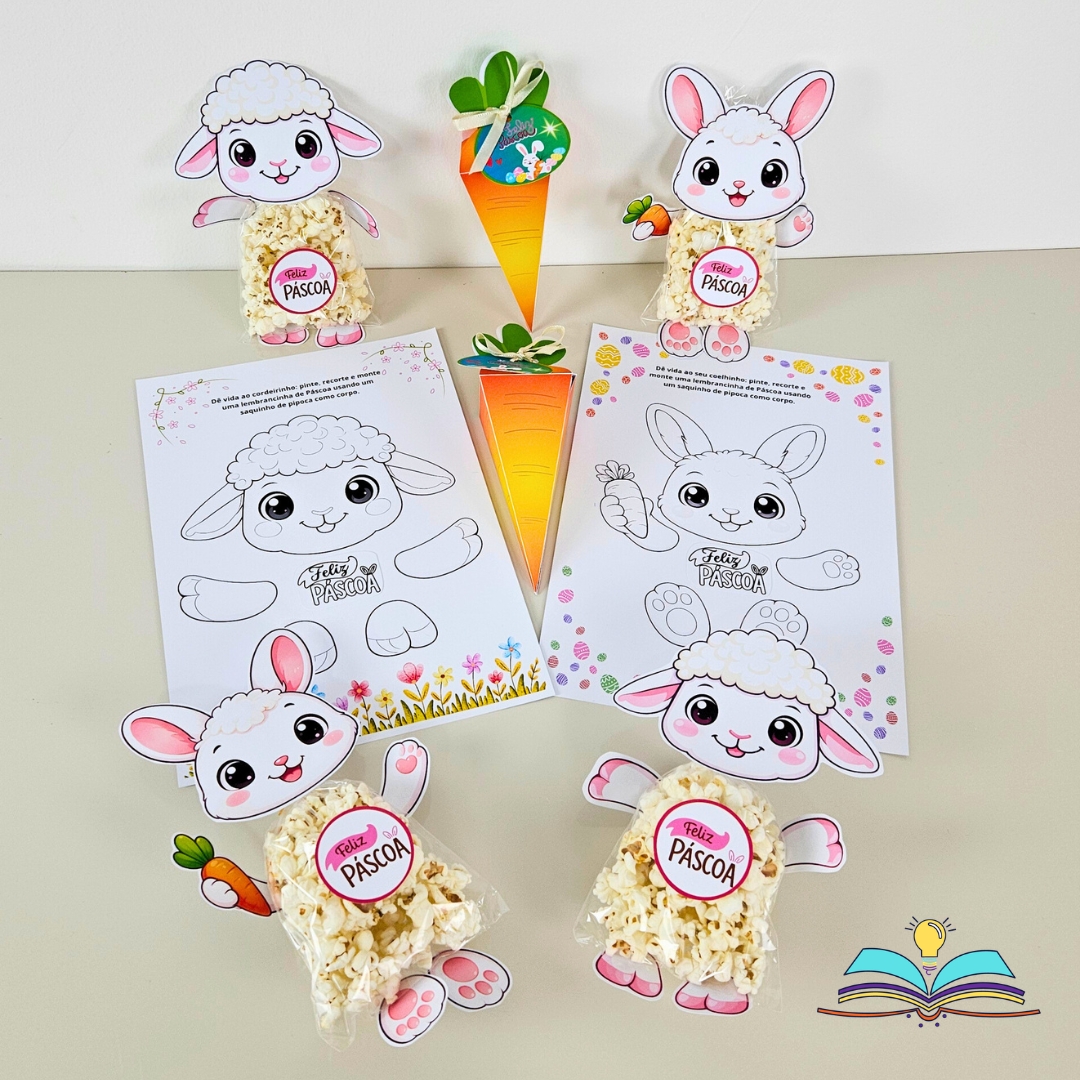 Decoração de ovelhinha de saquinho de pipoca .