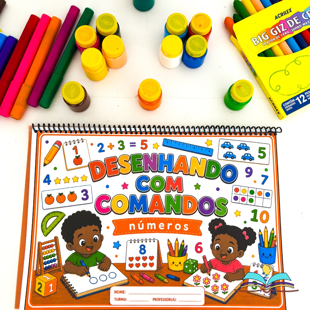 Apostila de atividades com o tema números e quantidades, ideal para desenvolver raciocínio, atenção, coordenação motora e organização espacial com crianças.
