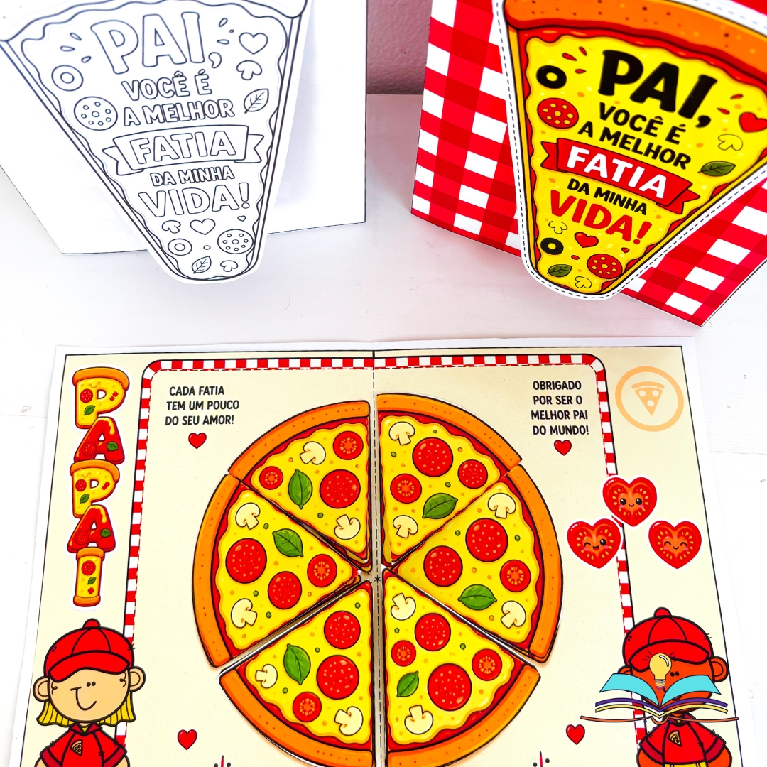 Cartão interativo com o tema Dia dos Pais, ideal para produzir uma lembrancinha afetiva e desenvolver a criatividade de crianças da Educação Infantil.