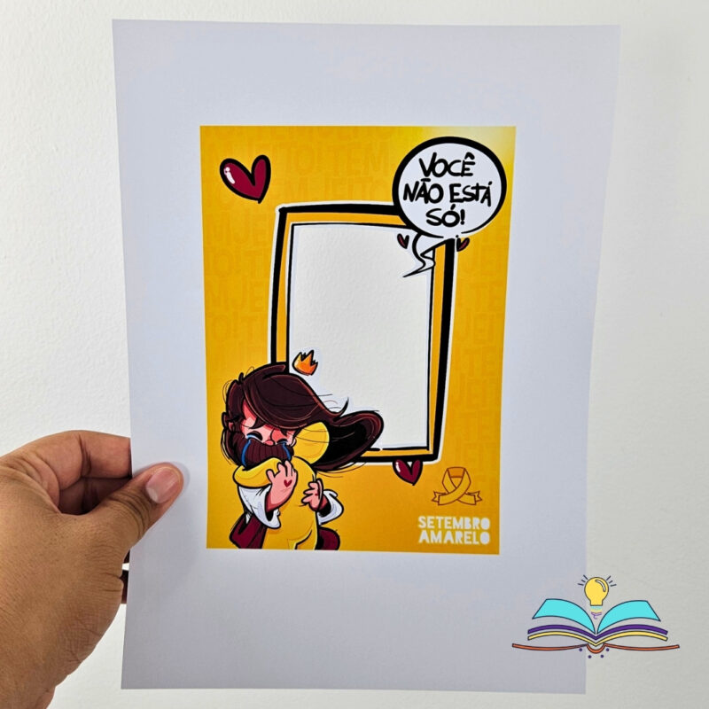 Kit com o tema Setembro Amarelo, ideal para ações de conscientização, acolhimento e valorização da vida com mensagens positivas e sorrisos.