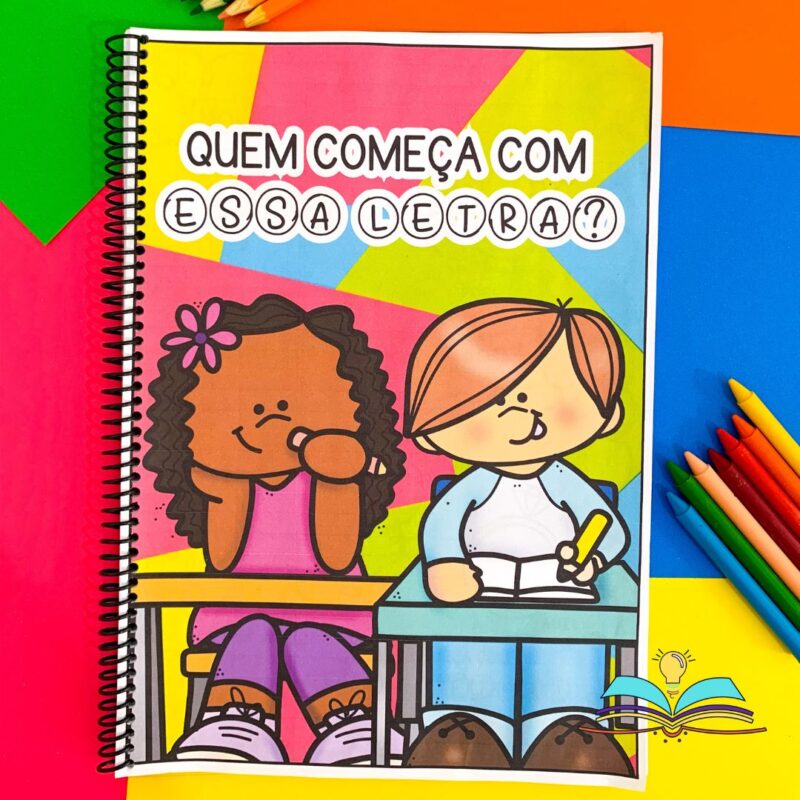 Apostila de alfabetização com atividades de som inicial, ideal para desenvolver consciência fonológica, discriminação auditiva e visual, vocabulário e atenção com crianças.