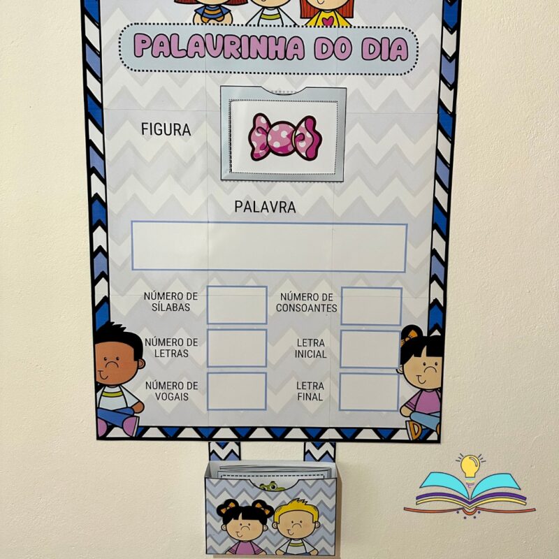 Recurso de alfabetização para análise de palavras, ideal para desenvolver vocabulário, reflexão sobre o sistema de escrita e autonomia com crianças em fase de alfabetização.